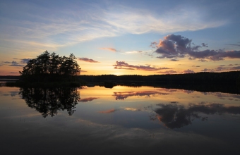 Auringonlasku Hankavedellä