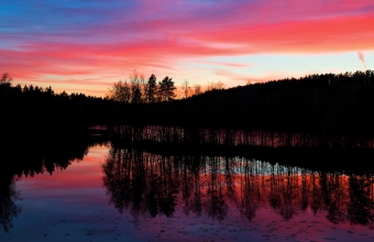 Saari iltaruskossa